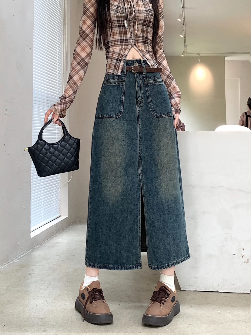 New denim long skirt - photo 2