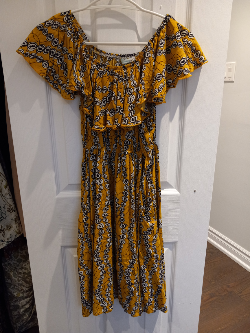 Yellow Off the Shoulder Dress thumbnail