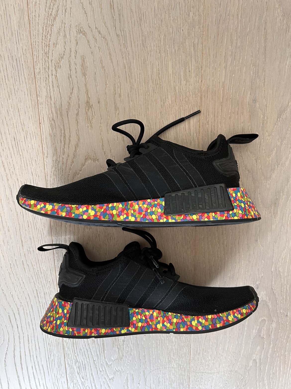 Adidas Black Runners, boys big kid size 4.5