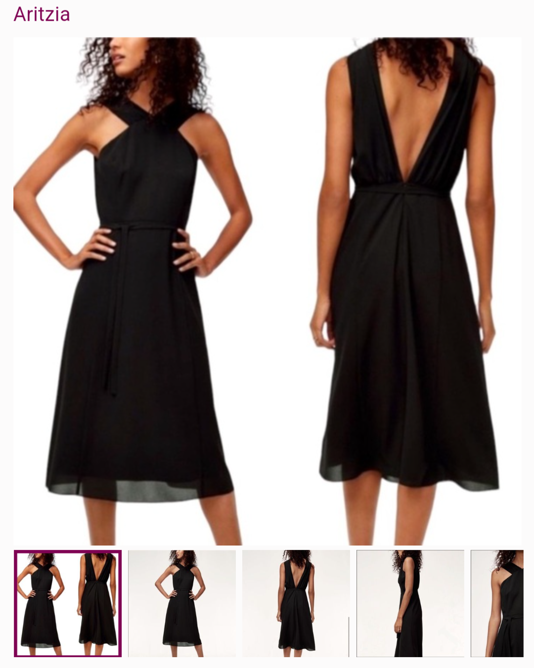 Wildfred Aubert low back midi dress size 0 thumbnail