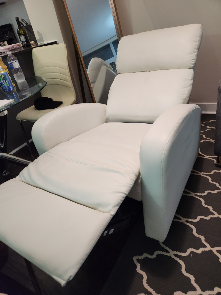 White Recliner Chair Sofa Faux Leather Structube - photo 3