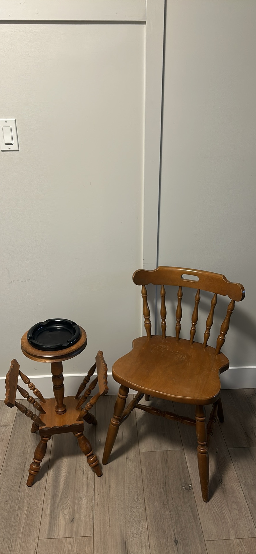 Vintage Ashtray Table and Chair Set - photo 5
