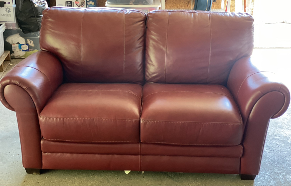 Leather loveseat