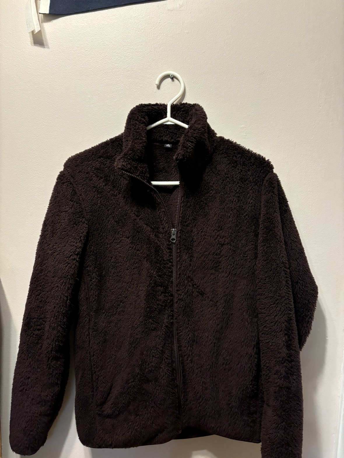 Brown Fuzzy Jacket from Uniqlo