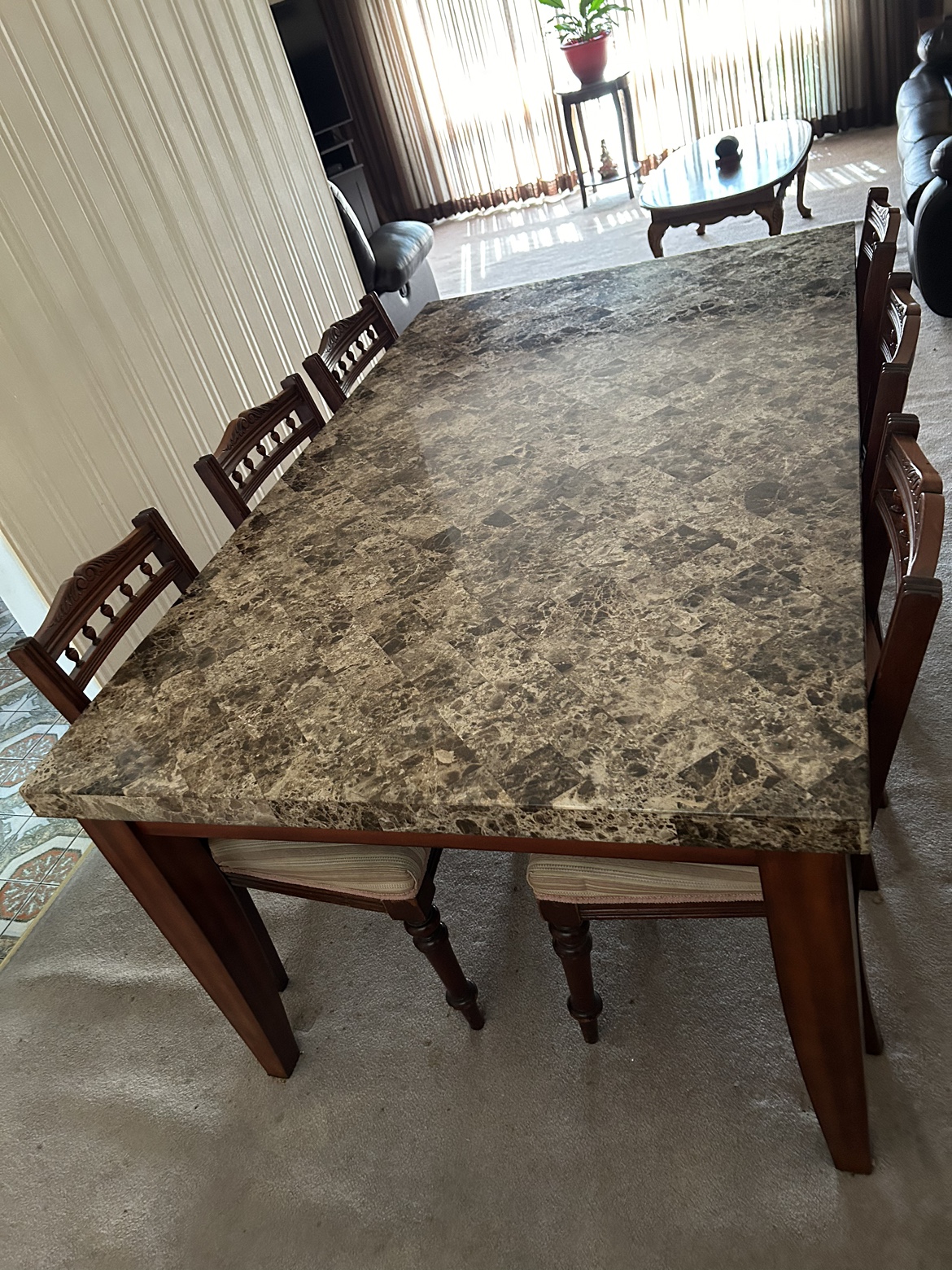 *REDUCED* Marble Table and 6 Chairs 🥕 image indicator(3)