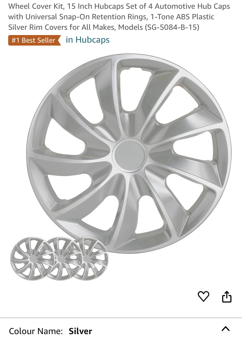 NEW 15 Inch Wheel Hubcaps Universale