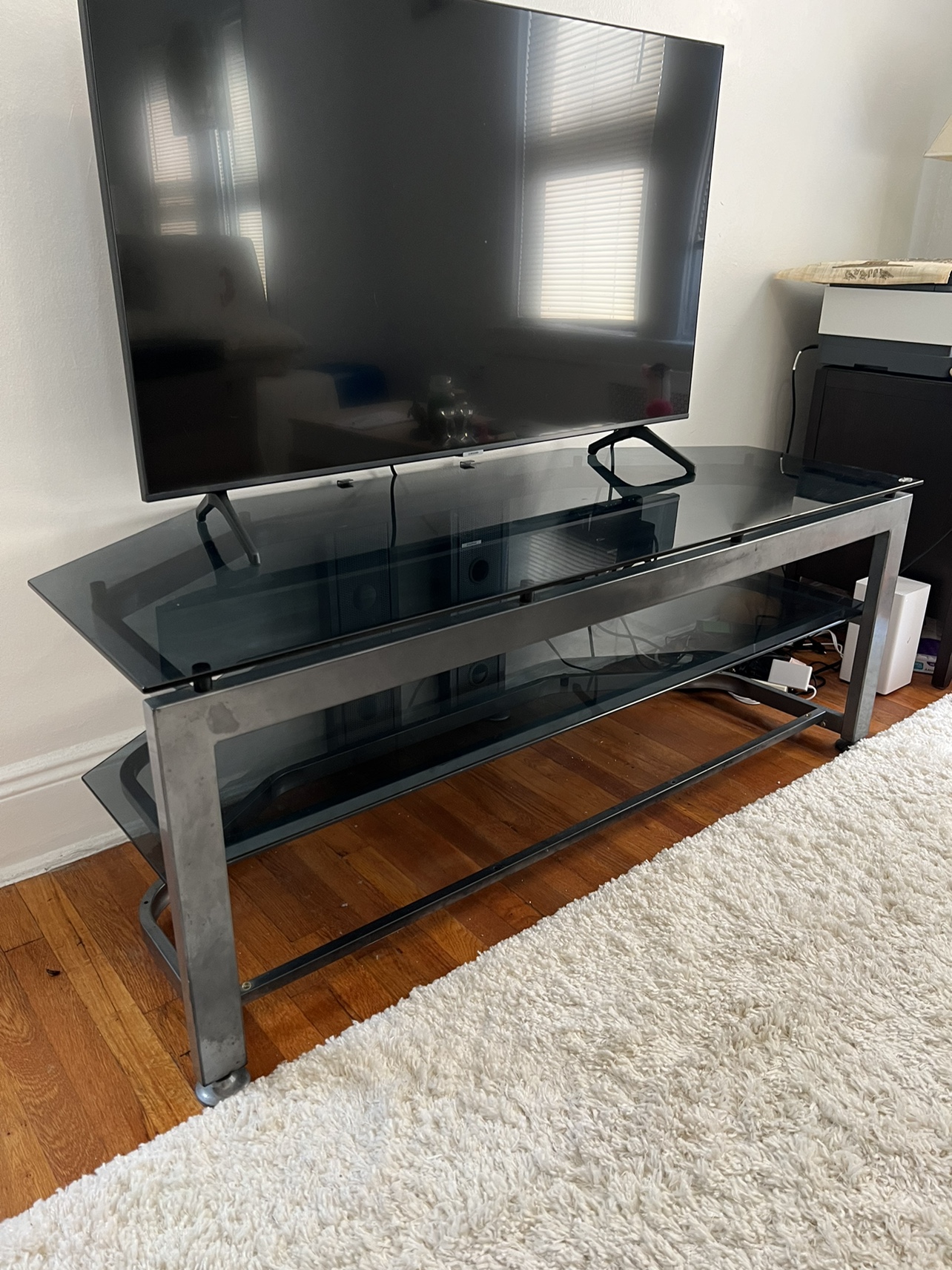 Glass tv stand