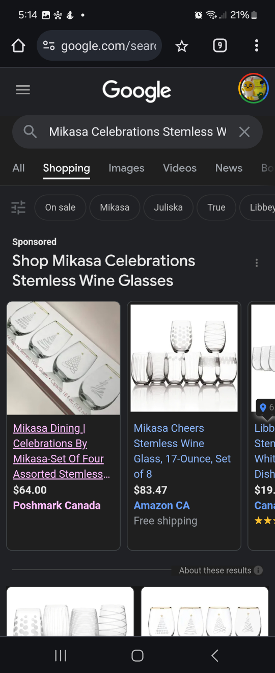Mikasa Celebrations Stemless Wine Glasses image indicator(3)