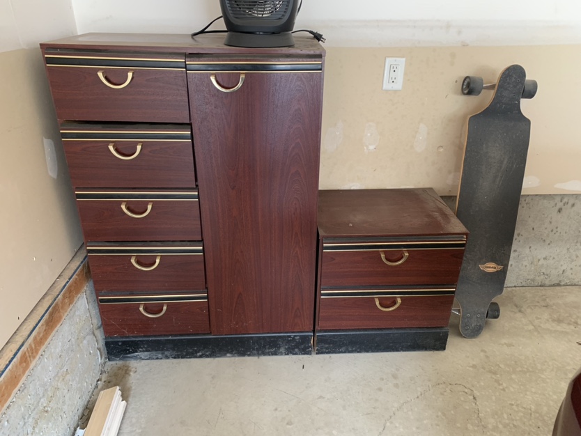 Single Mattress and Wood Dresser and Nightstand Set thumbnail