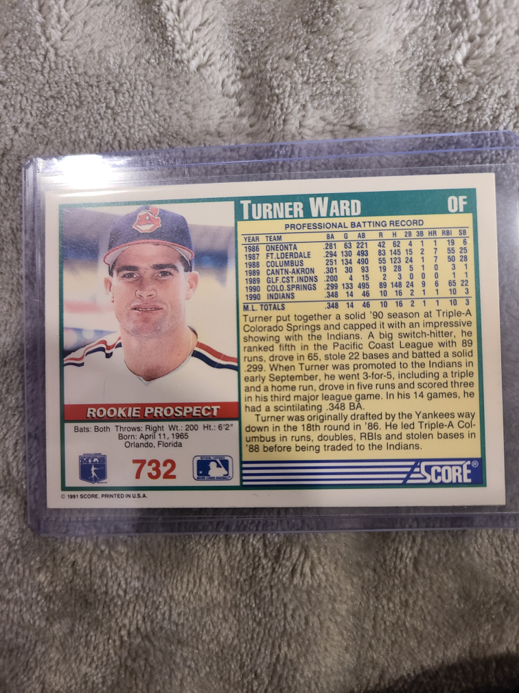 1991 Score Turner Ward autographed card image indicator(2)