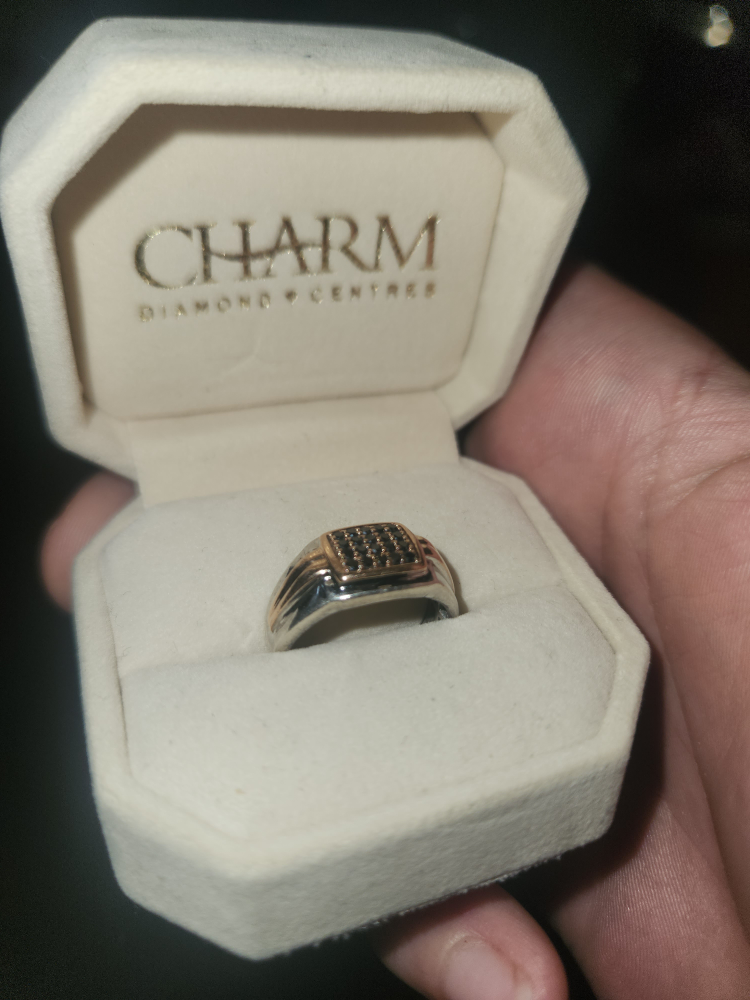 Charm Diamond Centres Black Diamond Ring