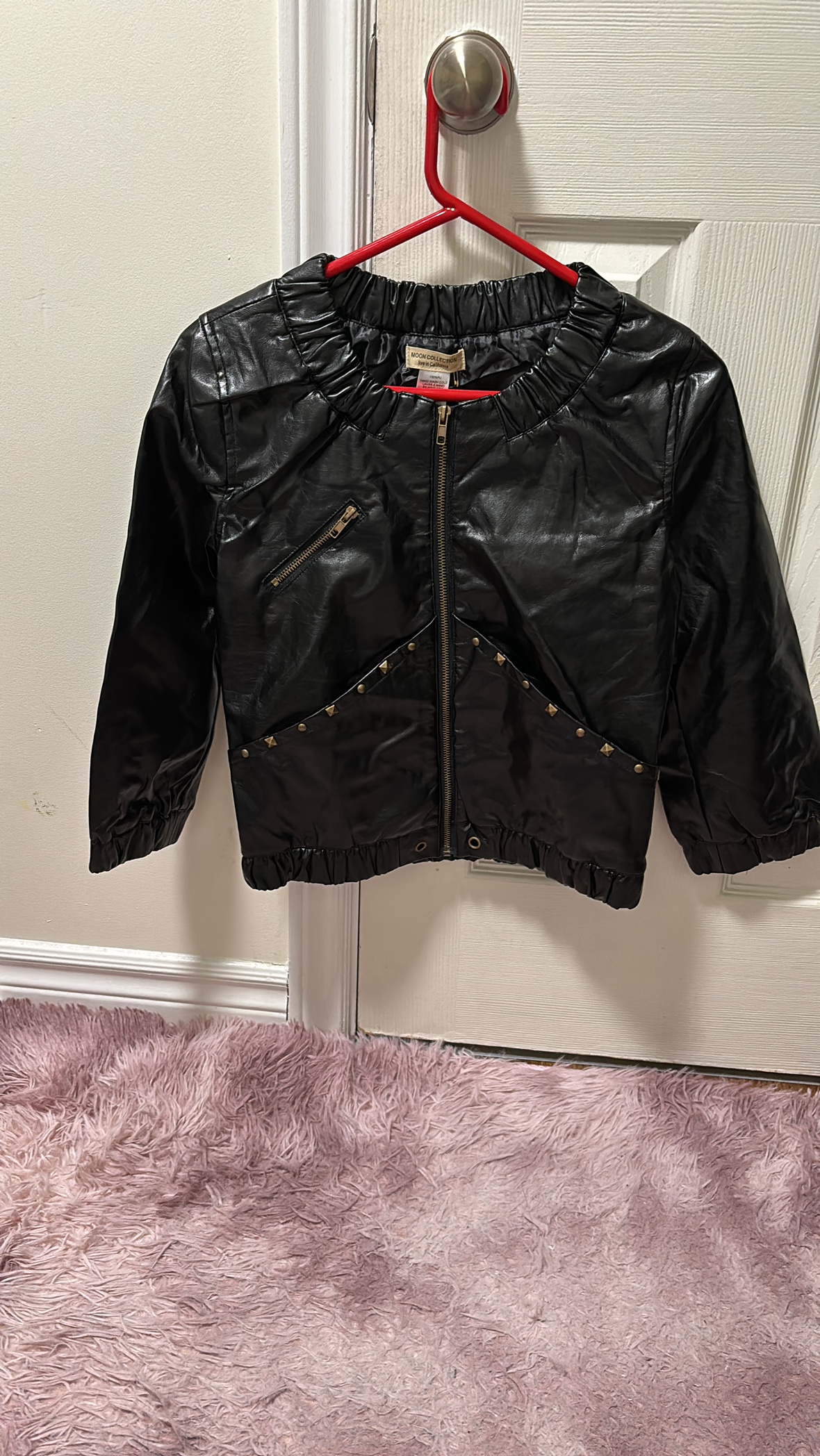 Girls' Faux Leather Jacket