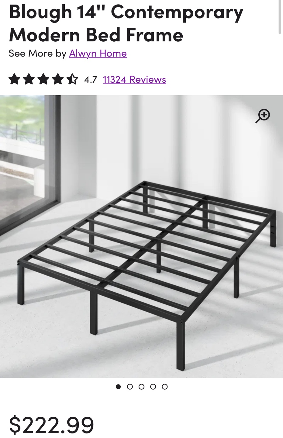 Queen platform bed frame (metal) - photo 2