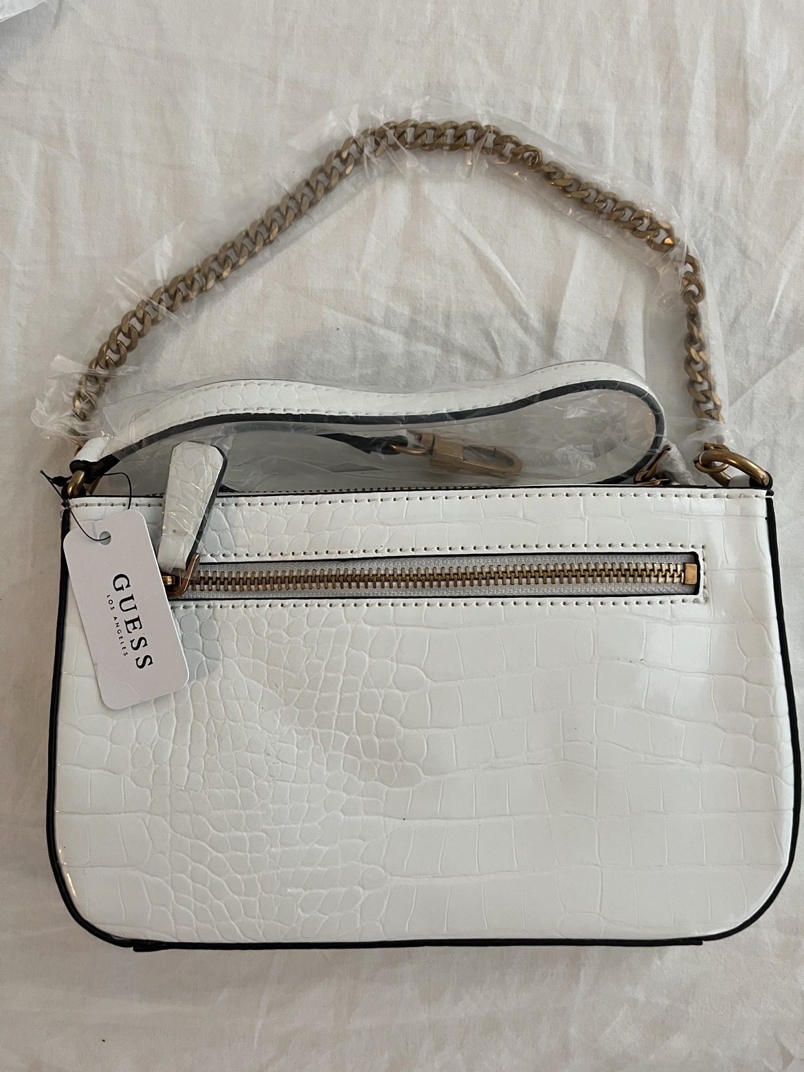 NEW Croc pattern white shoulder bag image indicator(6)
