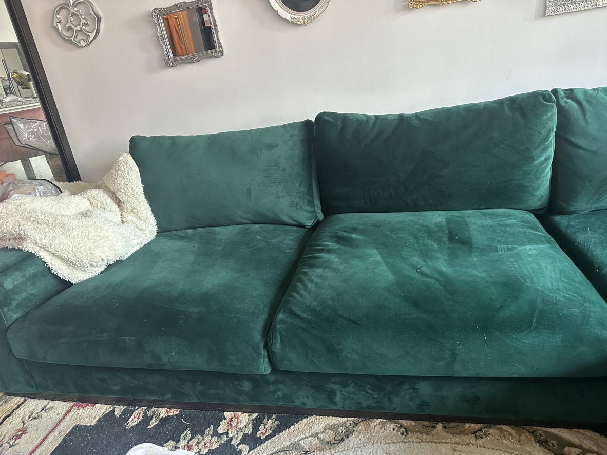 Green Velvet Right Sectional (Joybird) - photo 3