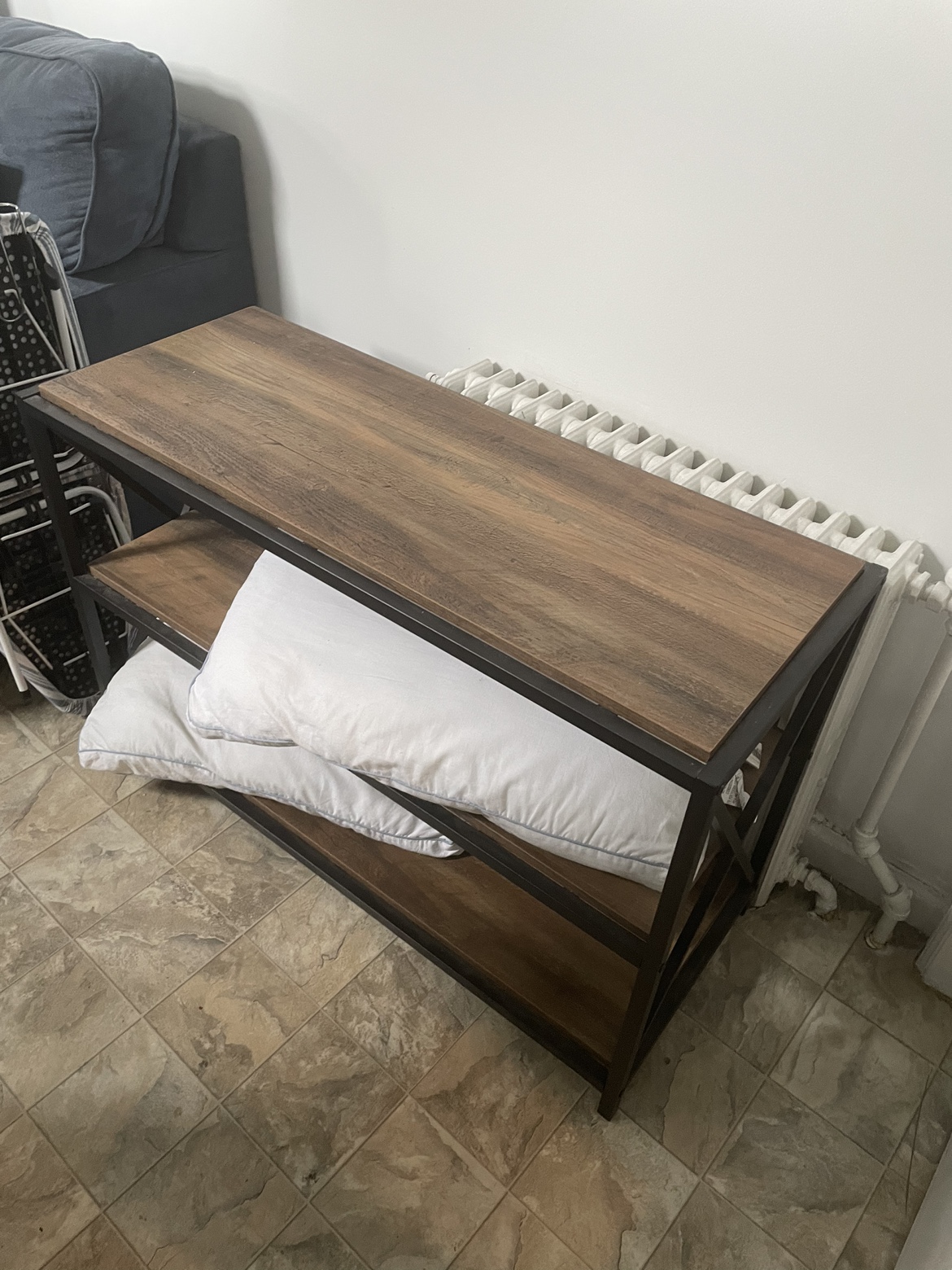 Industrial Style Wood and Metal Shelf - photo 2