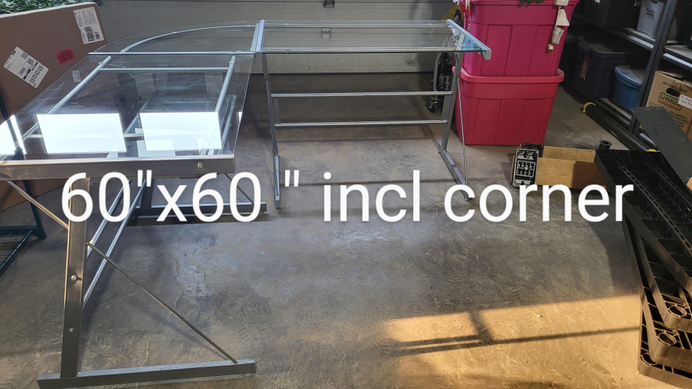 Glass and Aluminum Desk