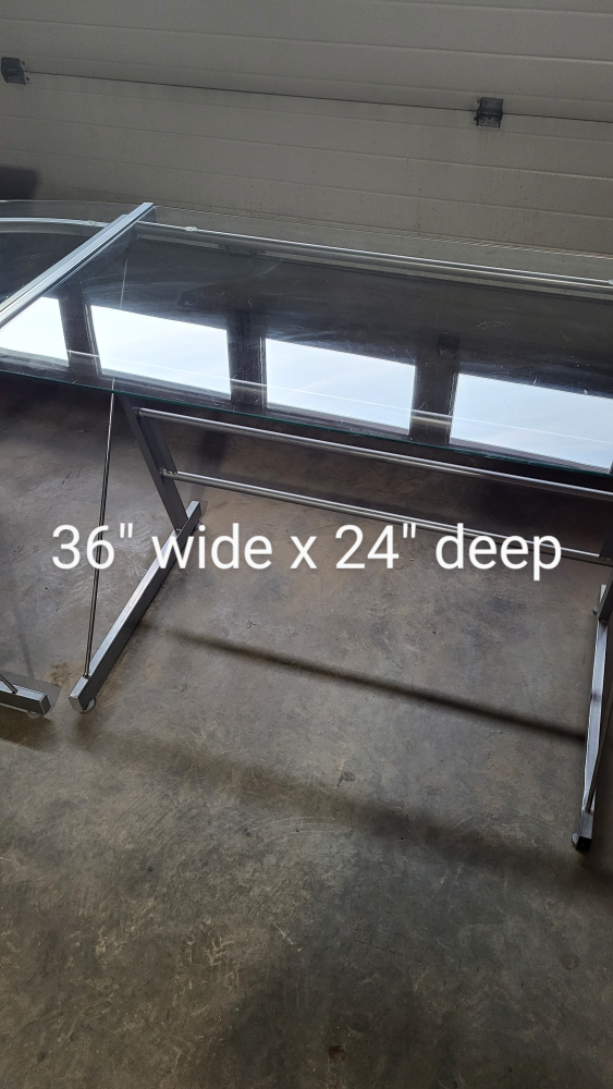 Glass and Aluminum Desk - photo 2