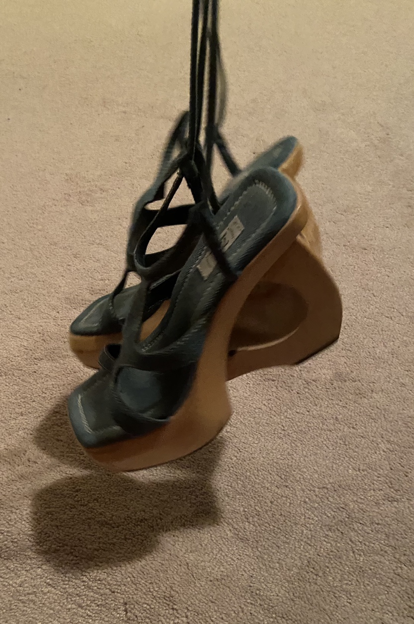 Blue Denim Platform Wedges - photo 2