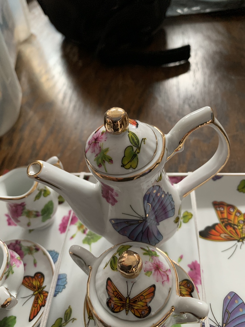 Miniature China Tea Set.Plate,Cup,Tea Pot image indicator(5)