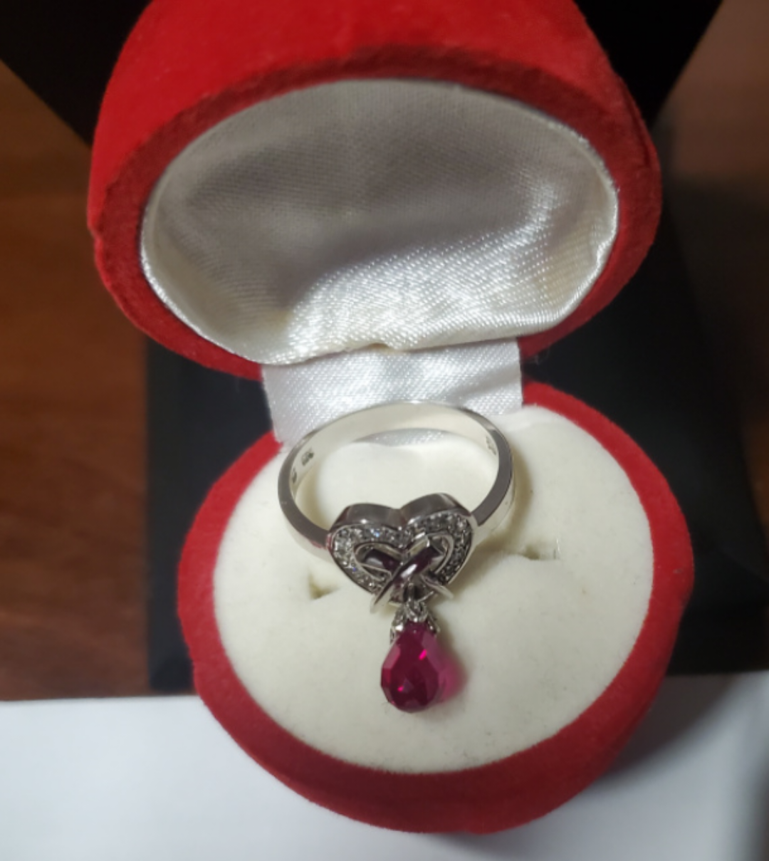 Heart Ring with Red Gem - photo 5