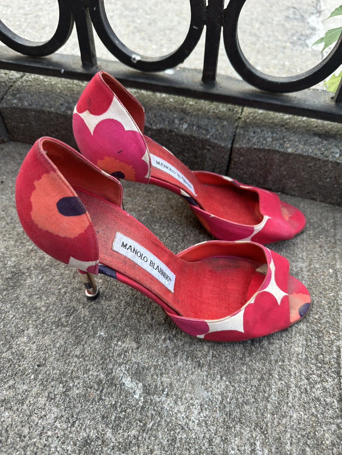 Manolo Blahnik Floral Heels