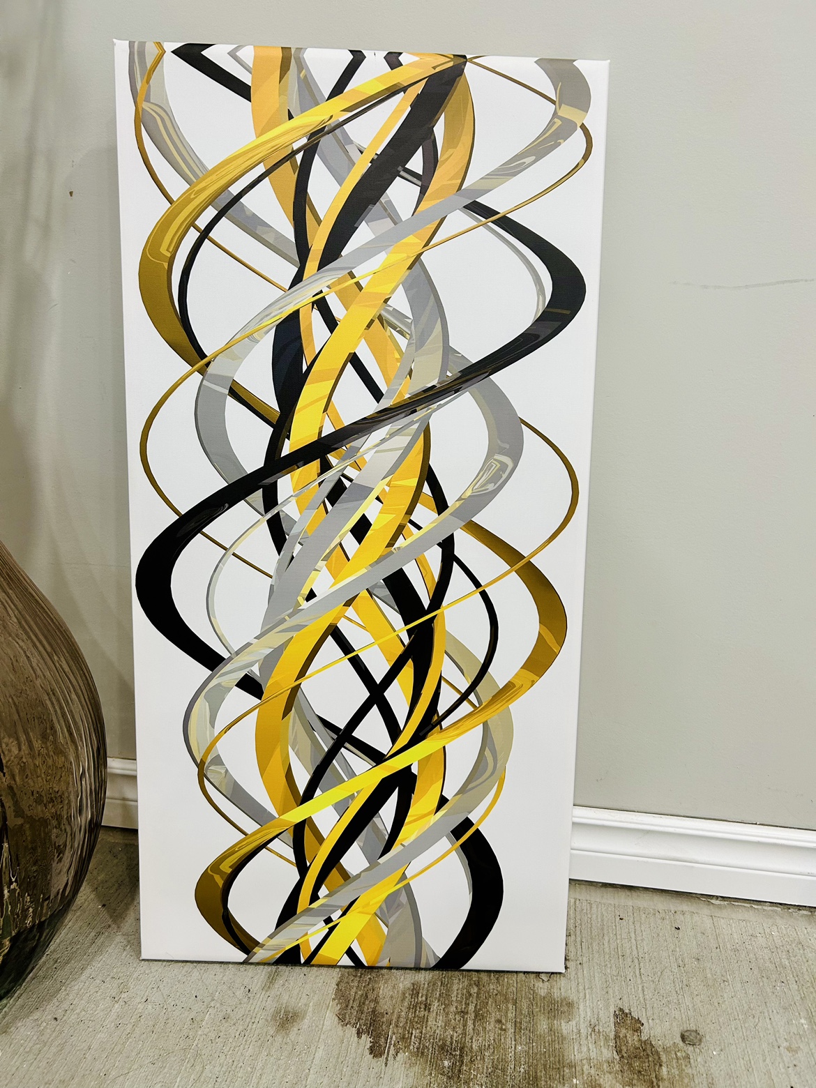 Abstract Gold and Black Canvas Art