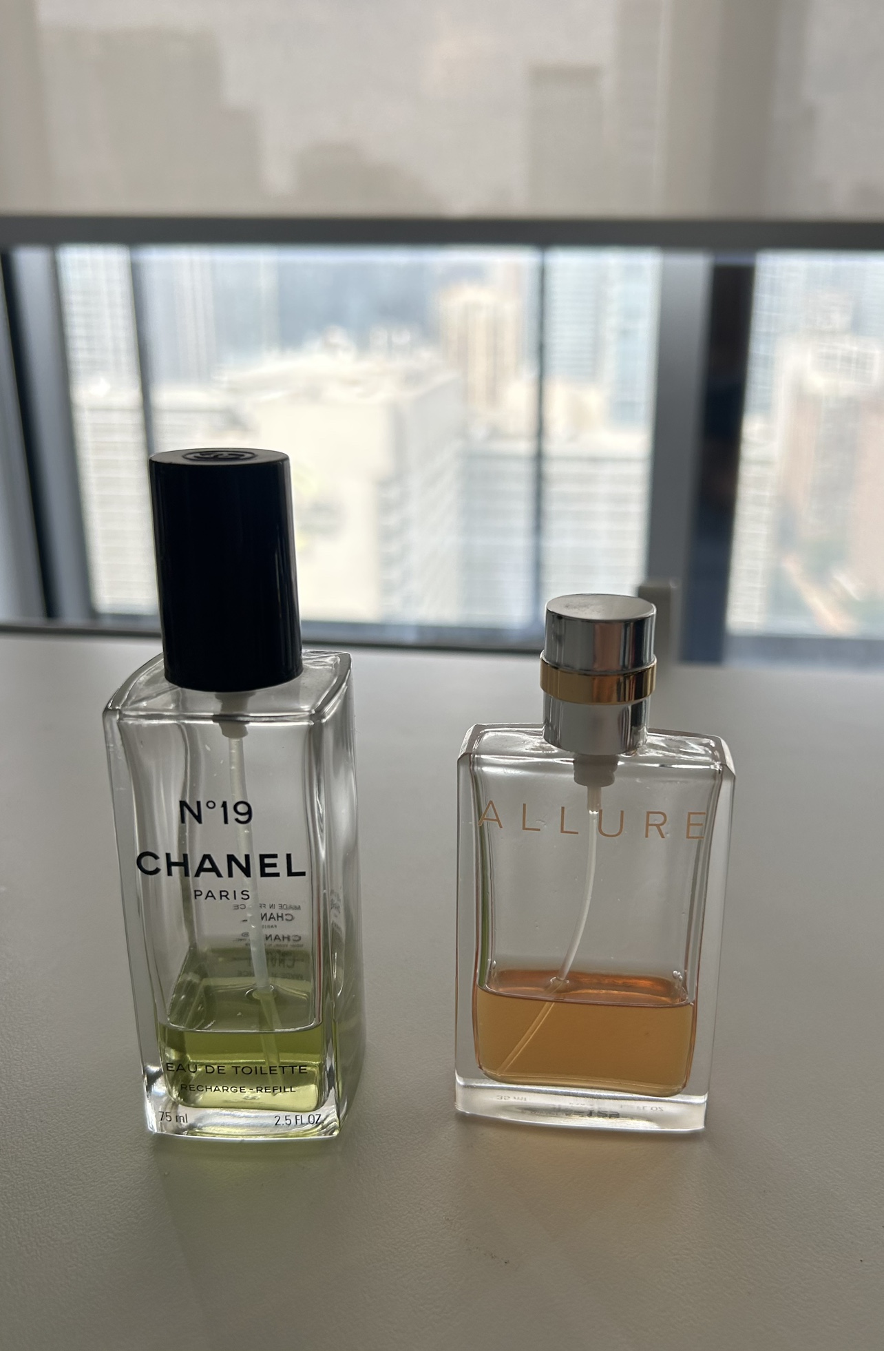 Chanel N°19 and Allure Perfume Bottles thumbnail
