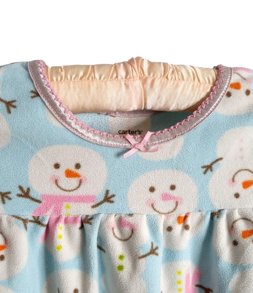 Carter's Fleece Nightgown w Snowman Print Girls Size Small image indicator(3)