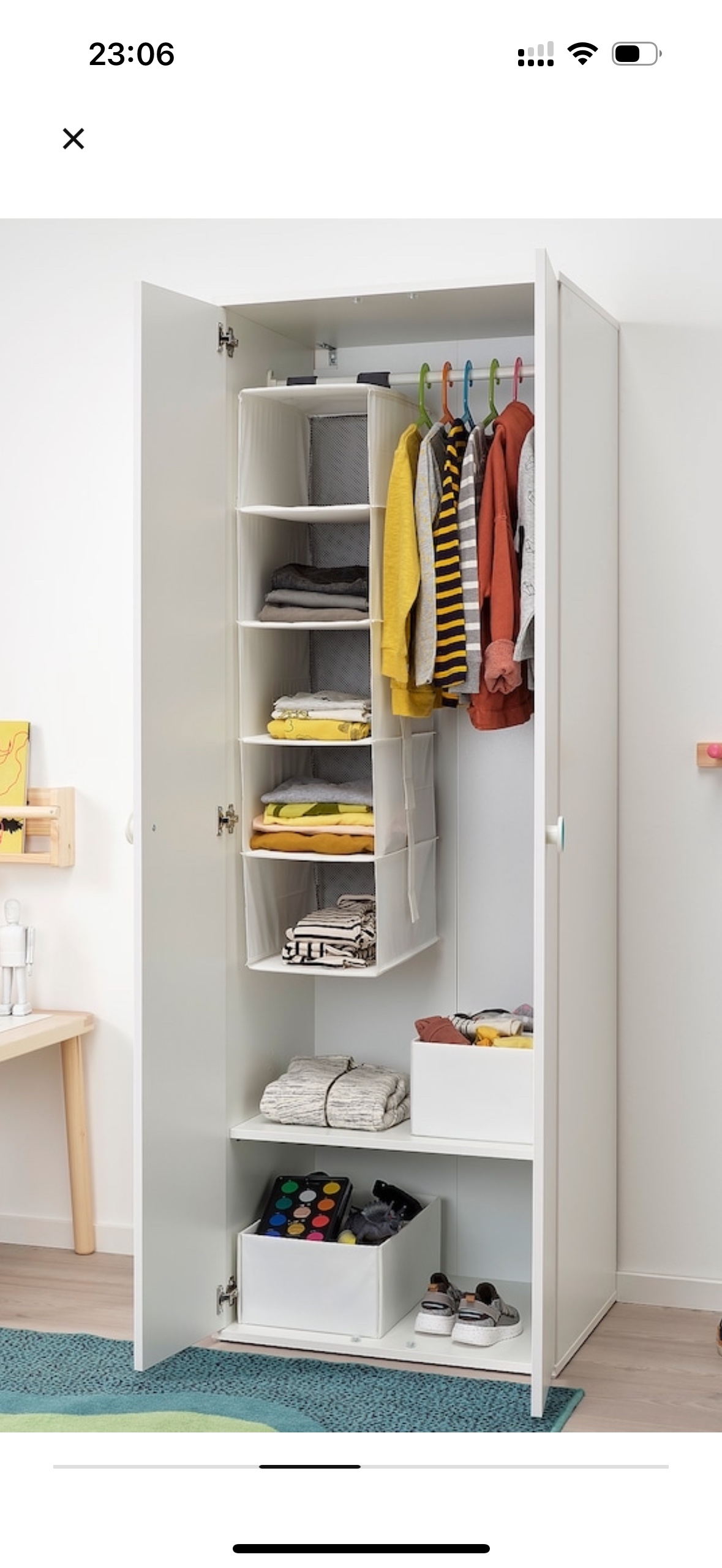 IKEA white wardrobe. Including storage organiser inside - photo 3