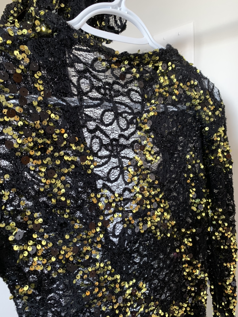 Lace and sequin bodysuit Halloween costume with face hood - photo 2