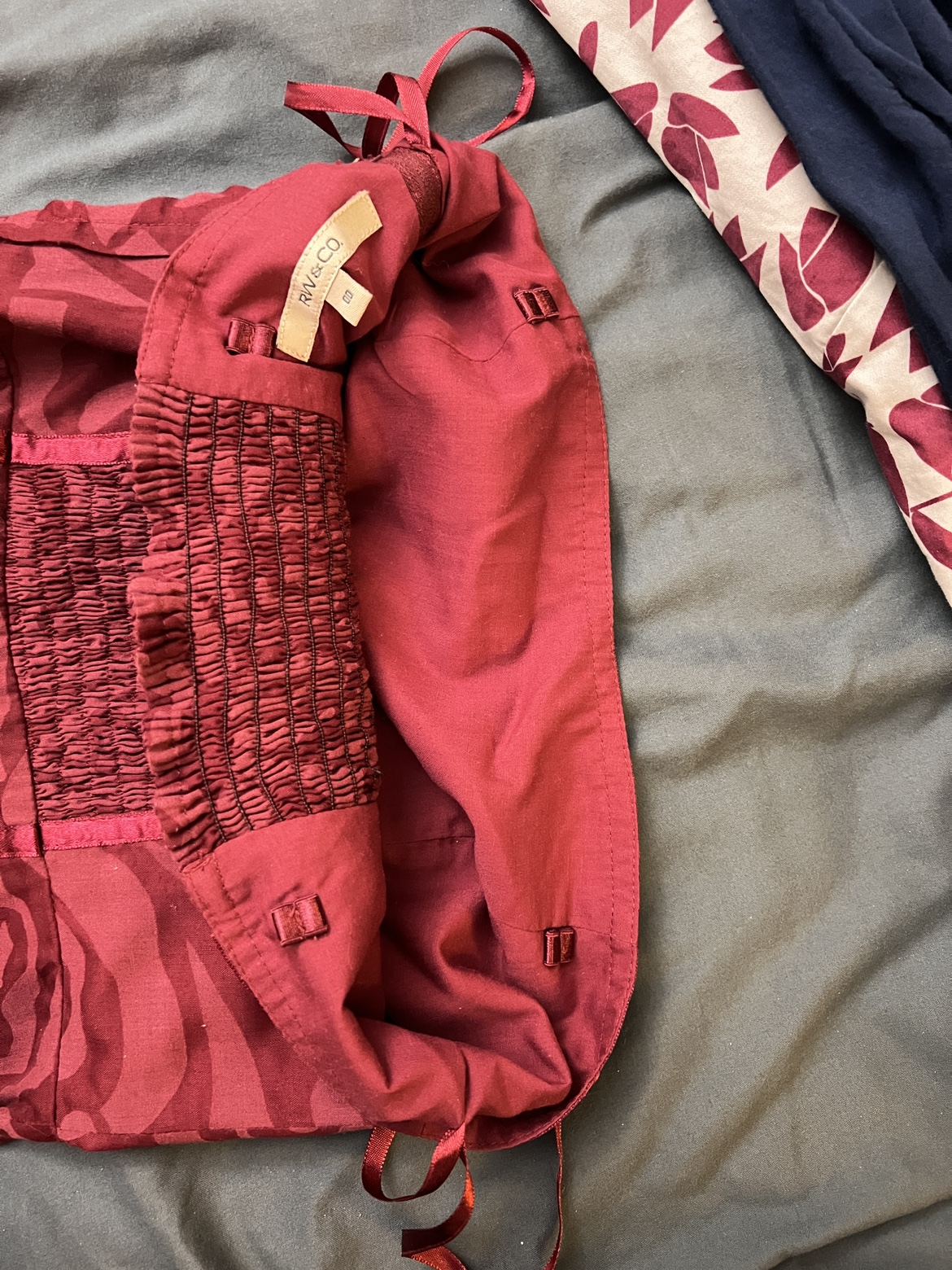 RW&Co Strapless Red Rose patterned cocktail dress image indicator(3)