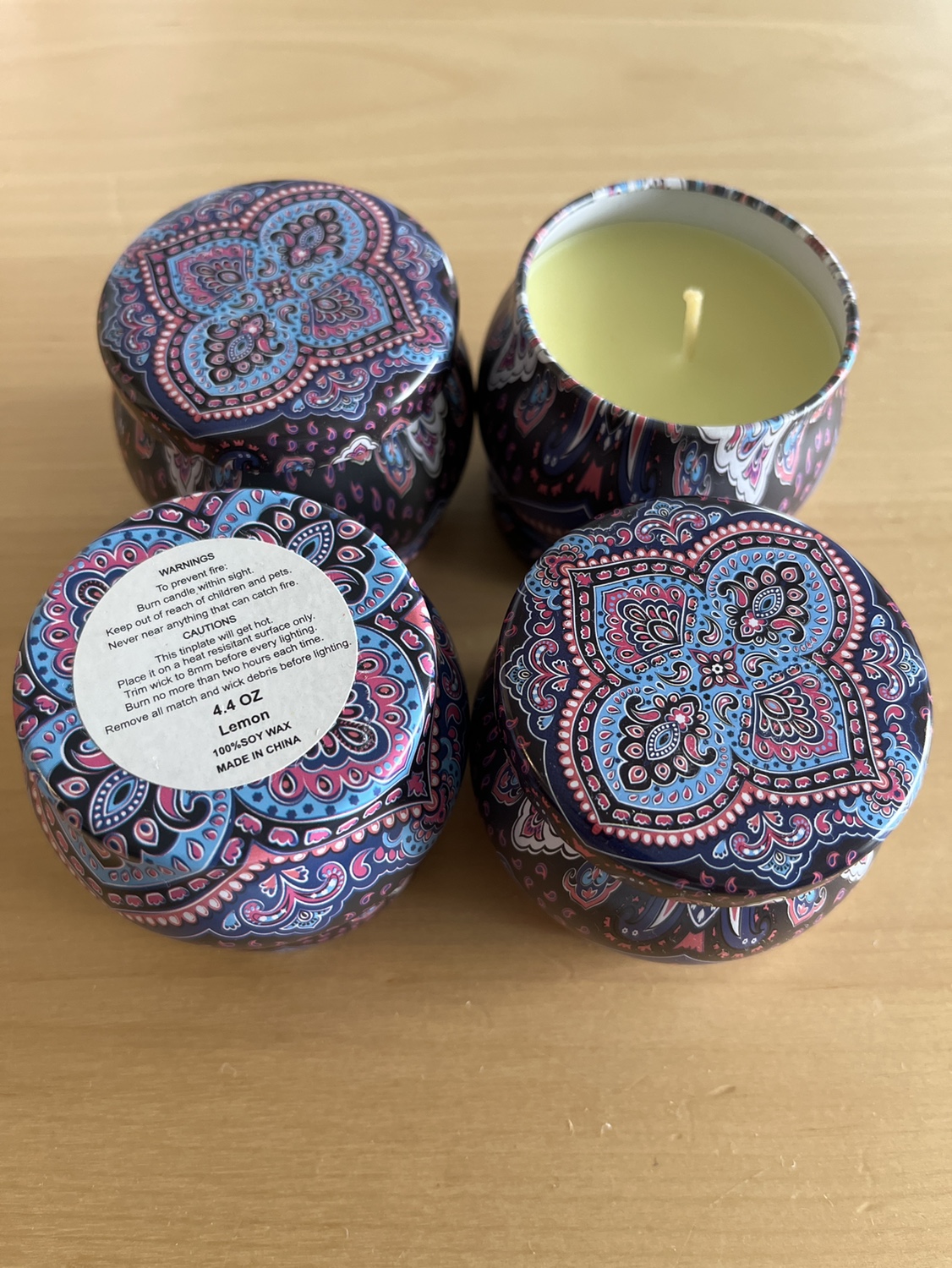 Set of 4 Lemon Scented Soy Candles