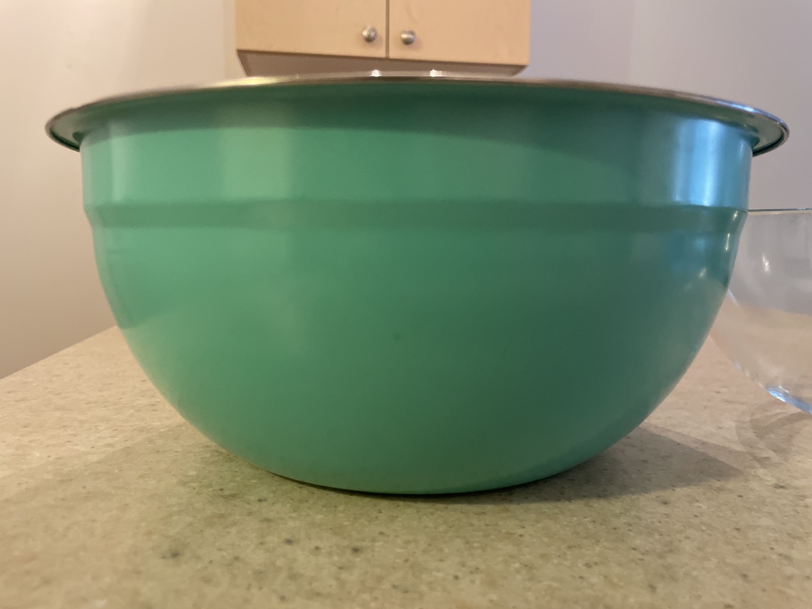 Green Mixing Bowl and glass bowl - photo 2