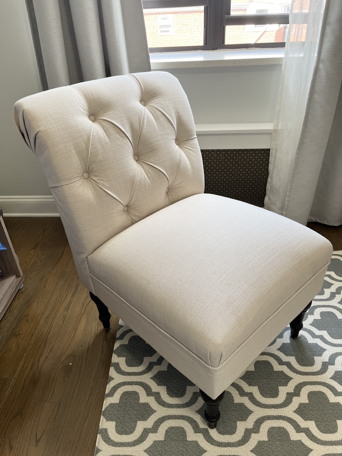 Beige Upholstered Accent Chair