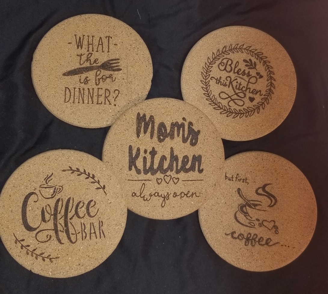 Handcrafted  woodburned trivets