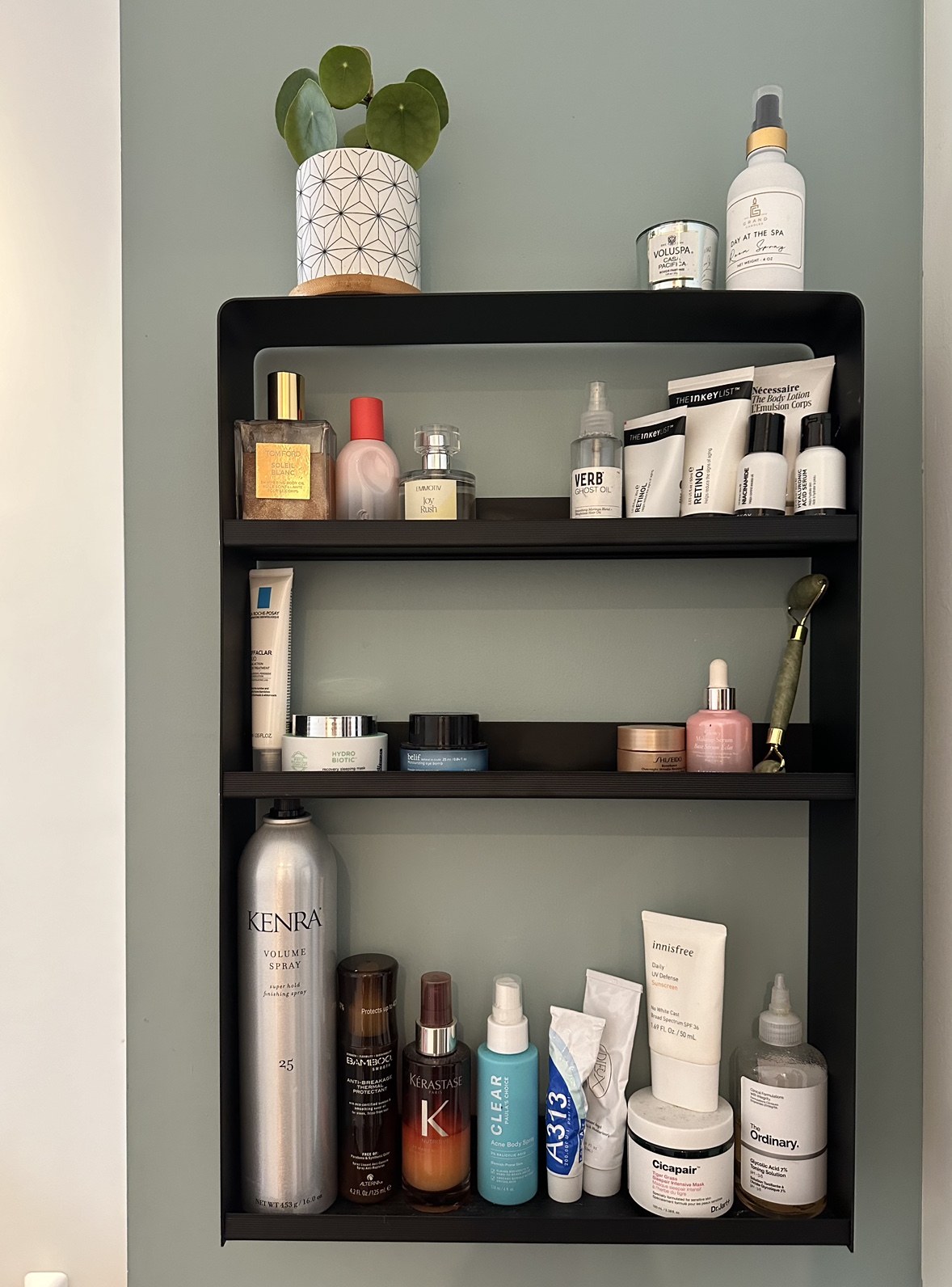 Wall-Mounted Three Tier Cosmetics Organizer