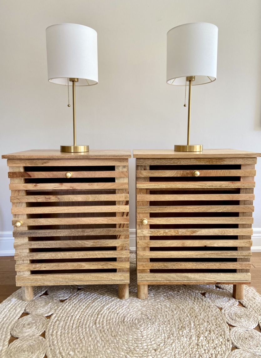 Pair of Wood Nightstands & Matching Lamps thumbnail