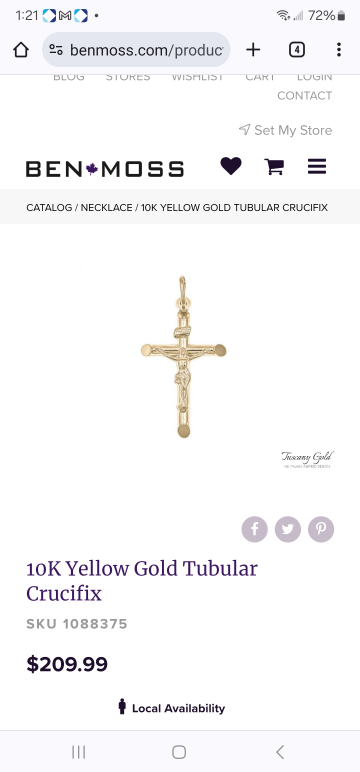 Ben Moss 10K Gold Crucifix