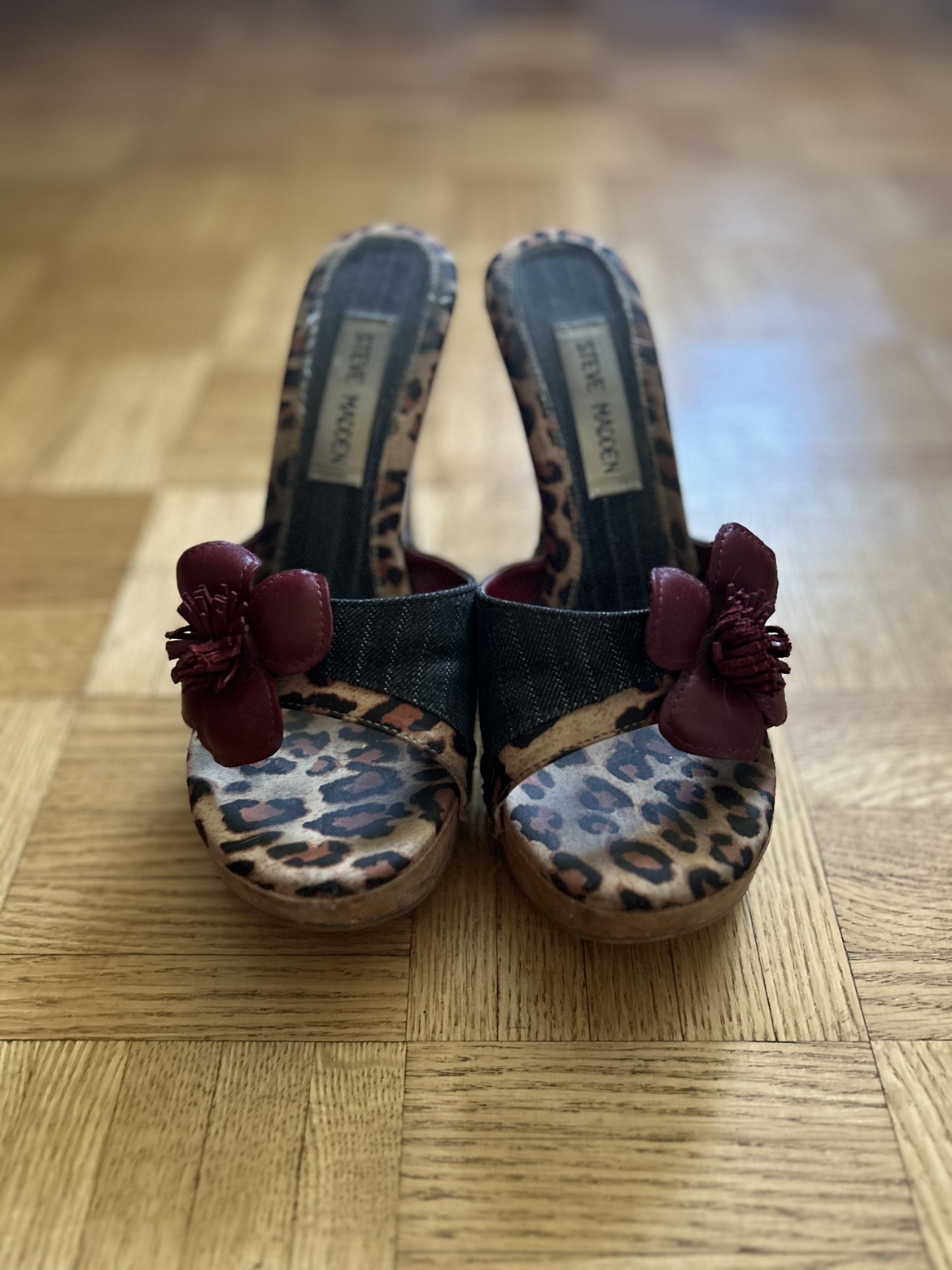 Steve Madden Leopard Print/Pin Stripe Heels - photo 3
