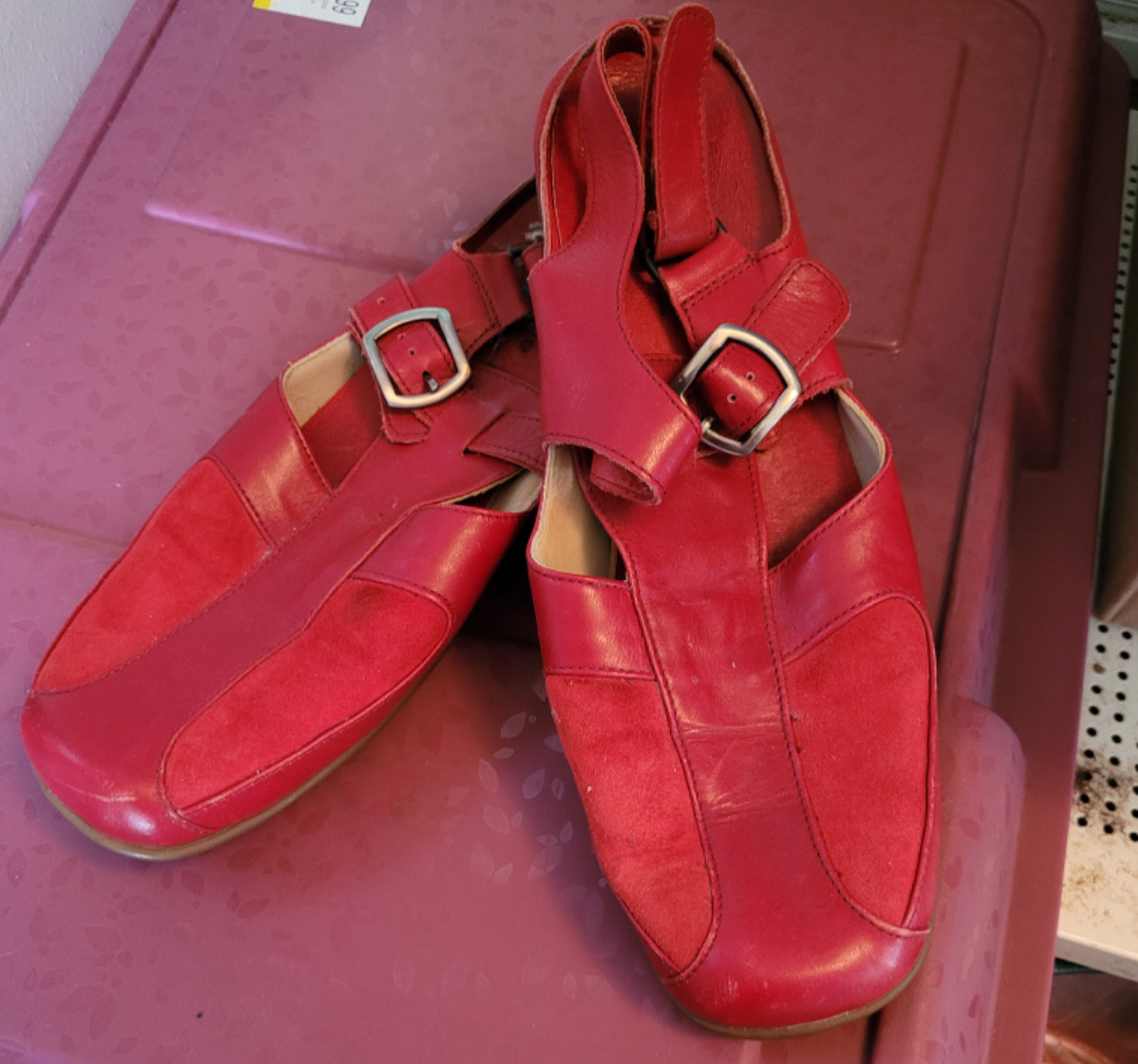 Red Buckle Sandals 9.5 thumbnail