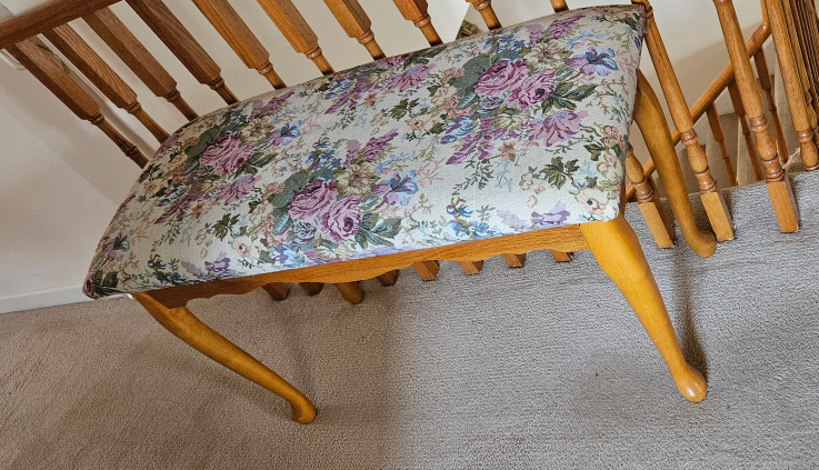 Floral Upholstered Bench 21" tall
