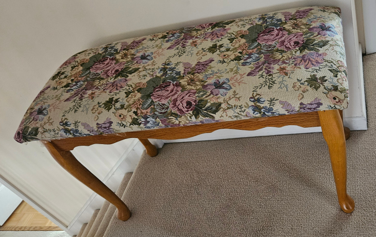 Floral Upholstered Bench 21" tall image indicator(2)
