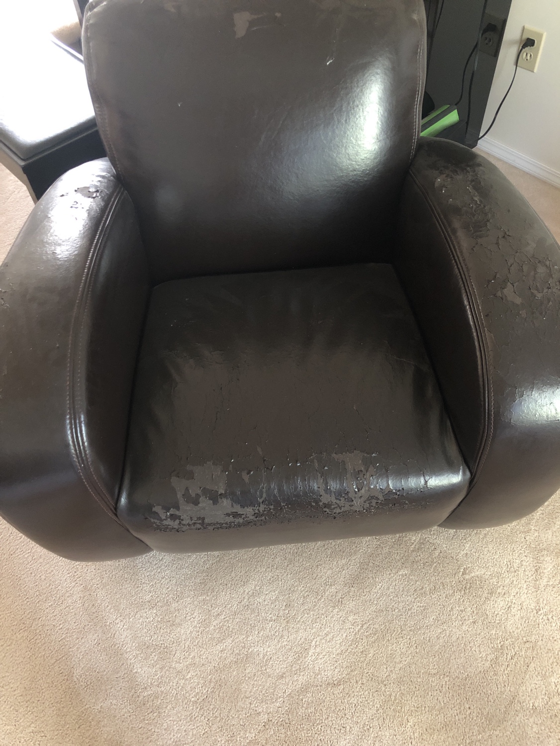 2 Brown Leather Armchairs - photo 2