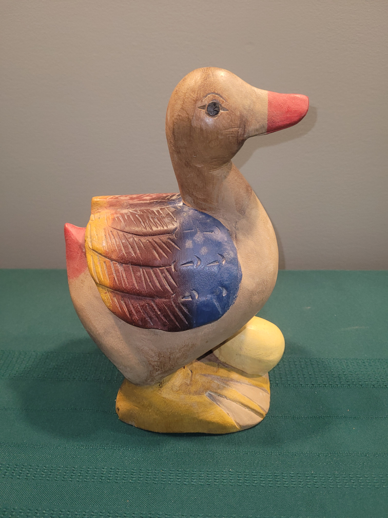 Vintage Wooden Duck Figurine