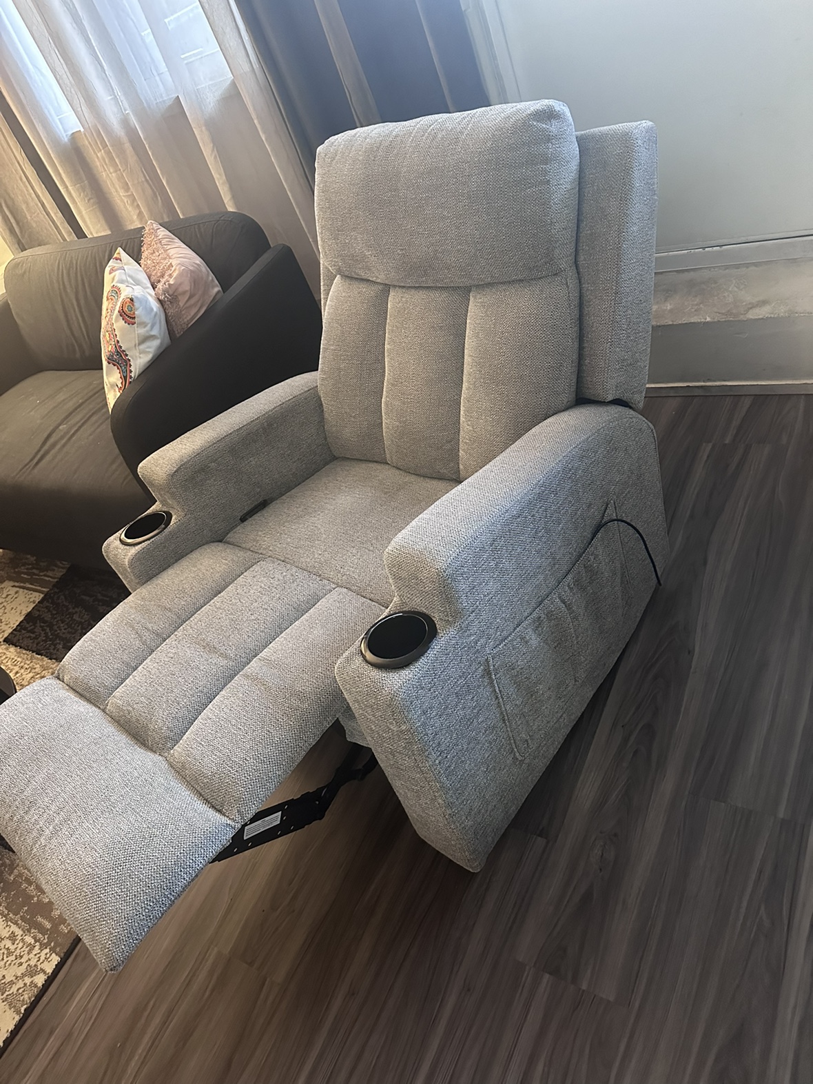 Recliner sofa- Heated message chair back and arm - photo 2