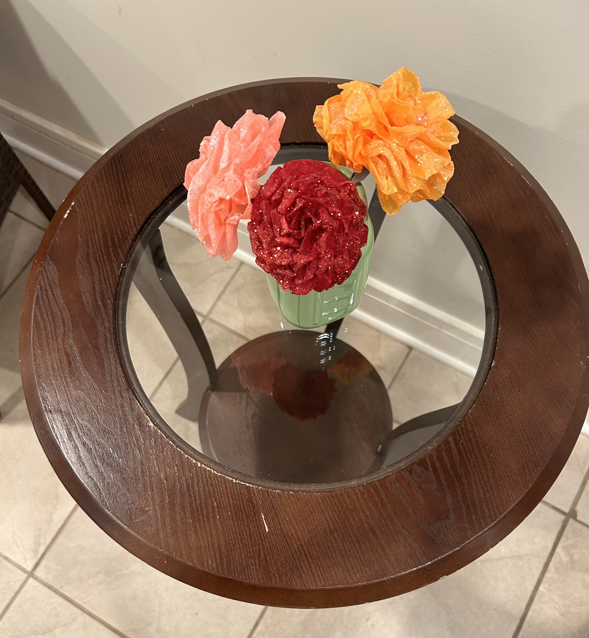 🥕Vintage Accent Wood Round Table - photo 2