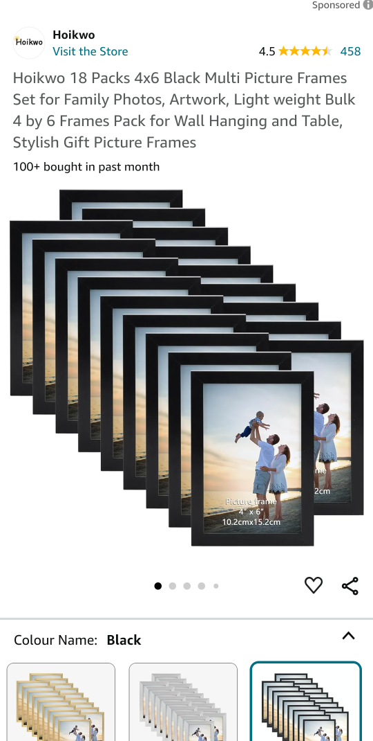 18 Pack 5x7 Black Picture Frames thumbnail