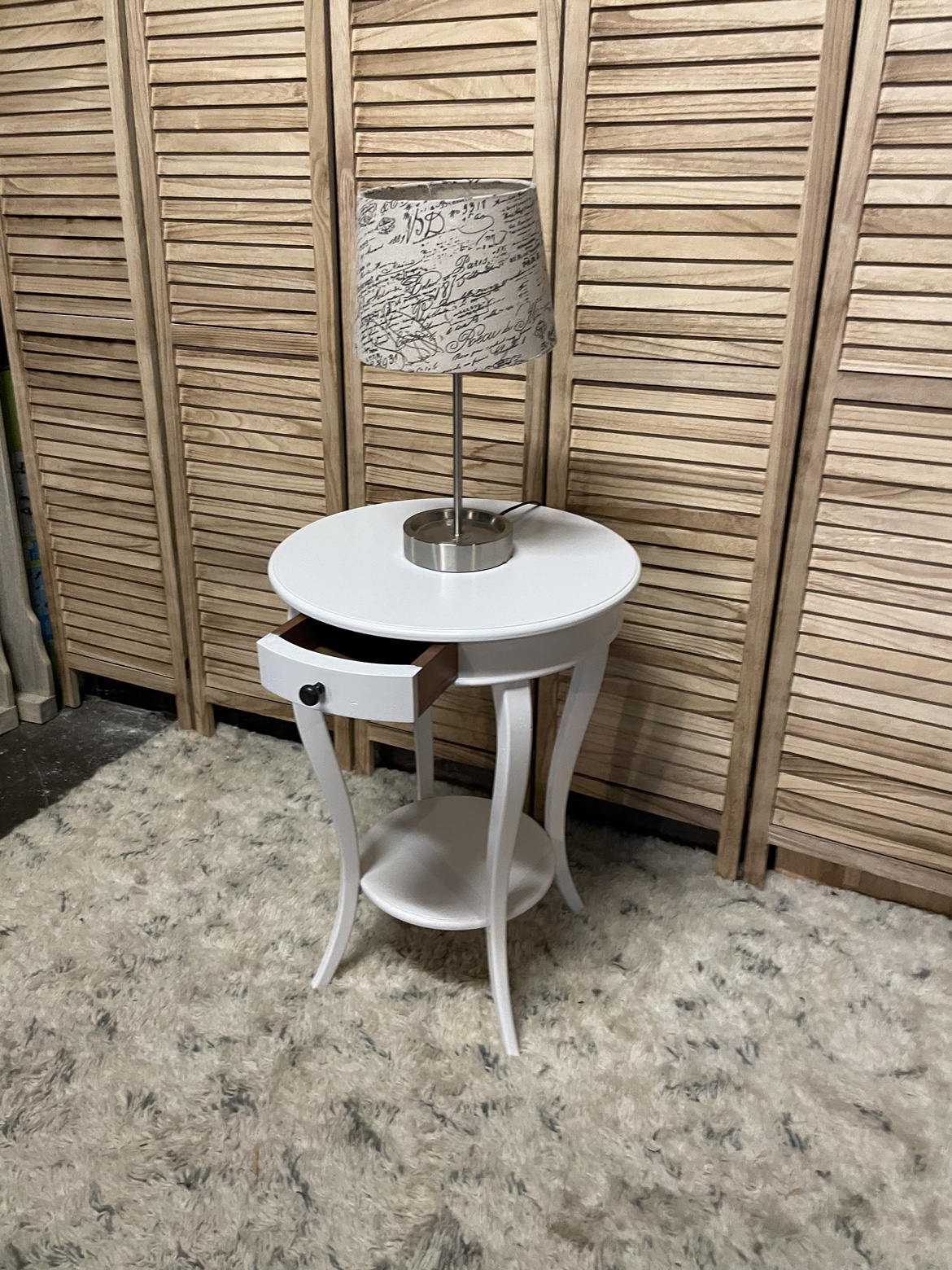 White End Table with Drawer - photo 3