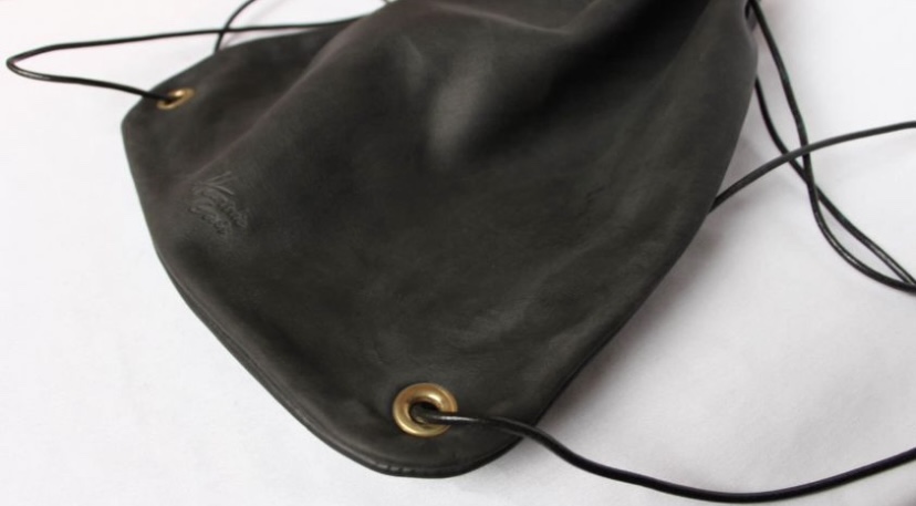 Black Leather Mini Drawstring Backpack - photo 4